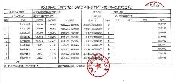 国家中影电影数字制作基地动力橡胶伸缩节合同项目